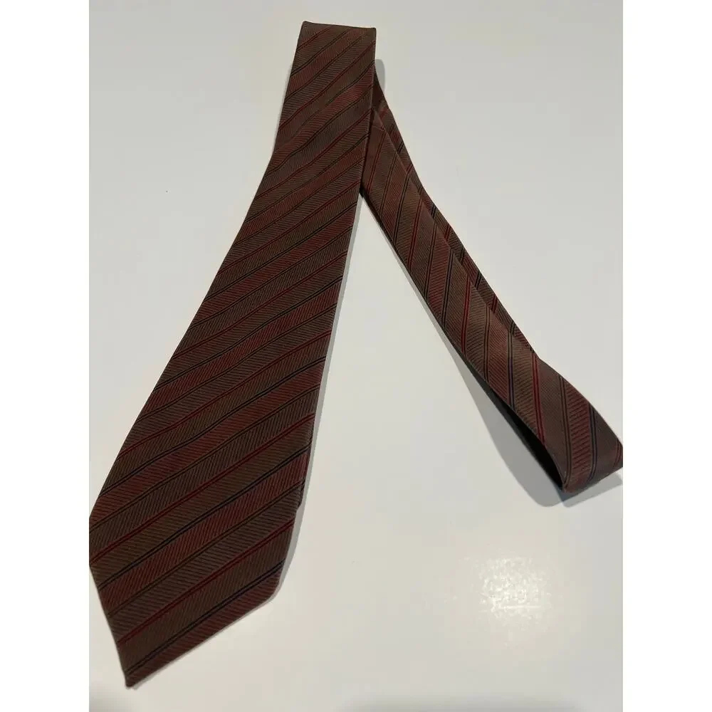 Vintage Fumagalli's Men's Silk Necktie Made in Spain Brown Red Blue JL